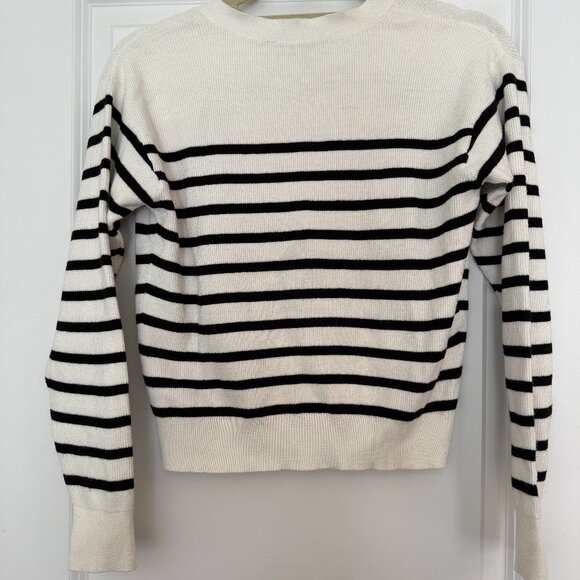 LOFT - Striped V-Neck Cardigan - Size Petite Medium - Picture 5 of 8